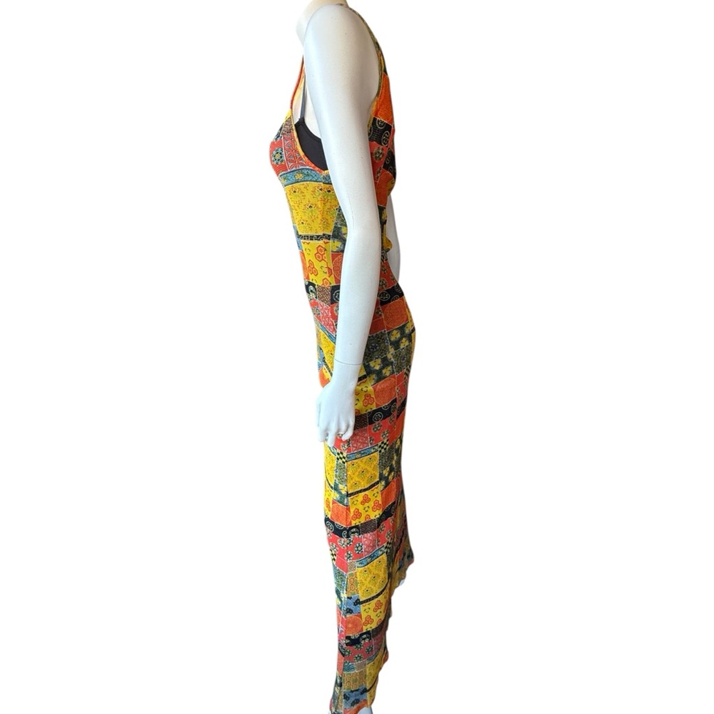 RARE Vintage 80’s VIVIENNE TAM sleeveless mesh maxi dress w/ original slip sz 1 - Picture 7 of 8